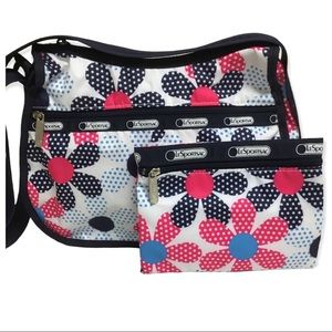 LeSportsac Classic Hobo Bag floral print with matching pouch / NEW
